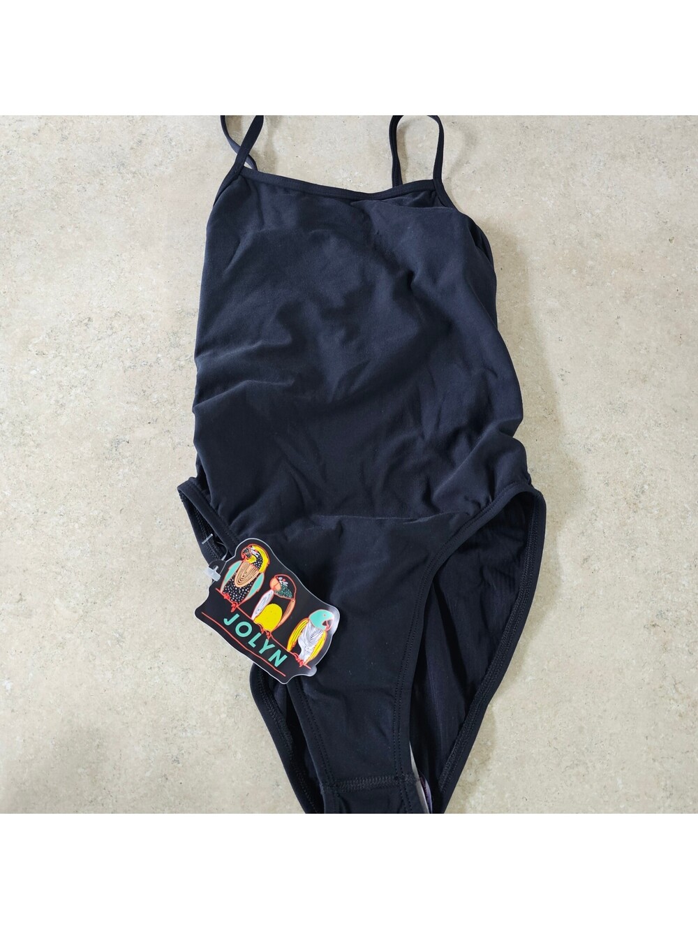JOLYN Women's Black One-Piece Swimsuit with Strappy Open Back NEW